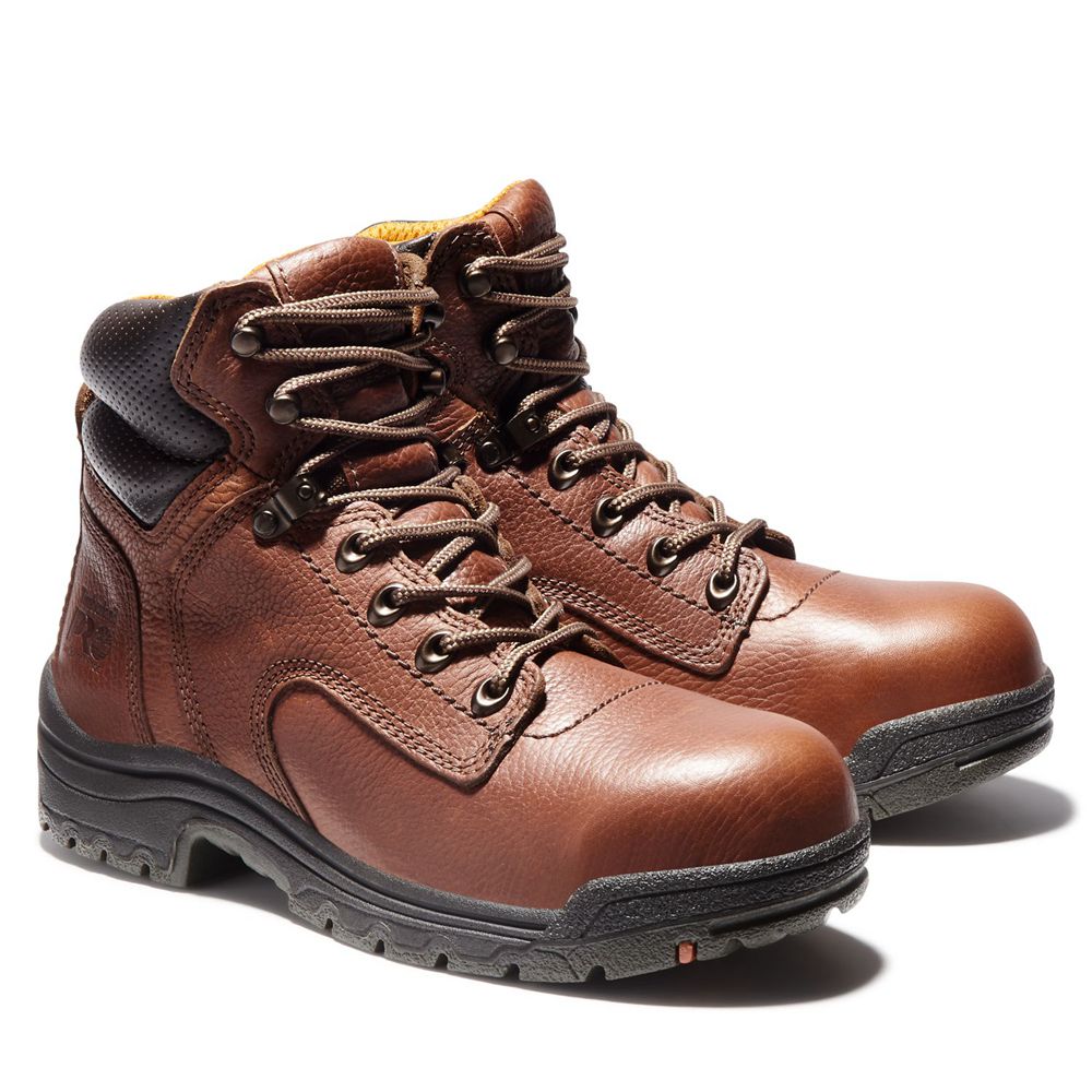 Timberland Womens Work Boots PRO® TiTAN® 6\" Alloy Toe - Brown/Black - India UQ3879250